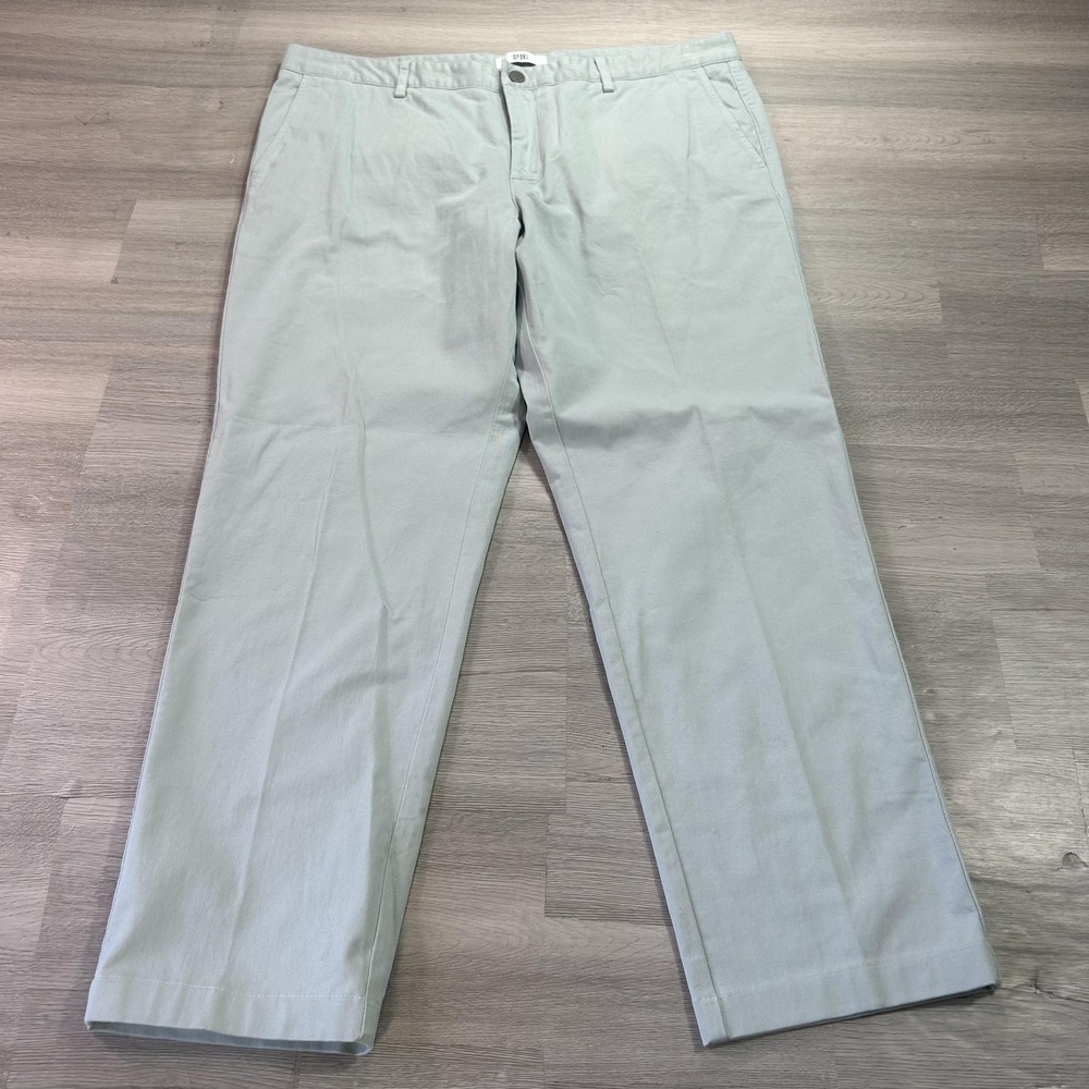 SPOKE Pants Mens 37x31 Gray Stretch Chino Regular Fit Casual Everyday Wear
